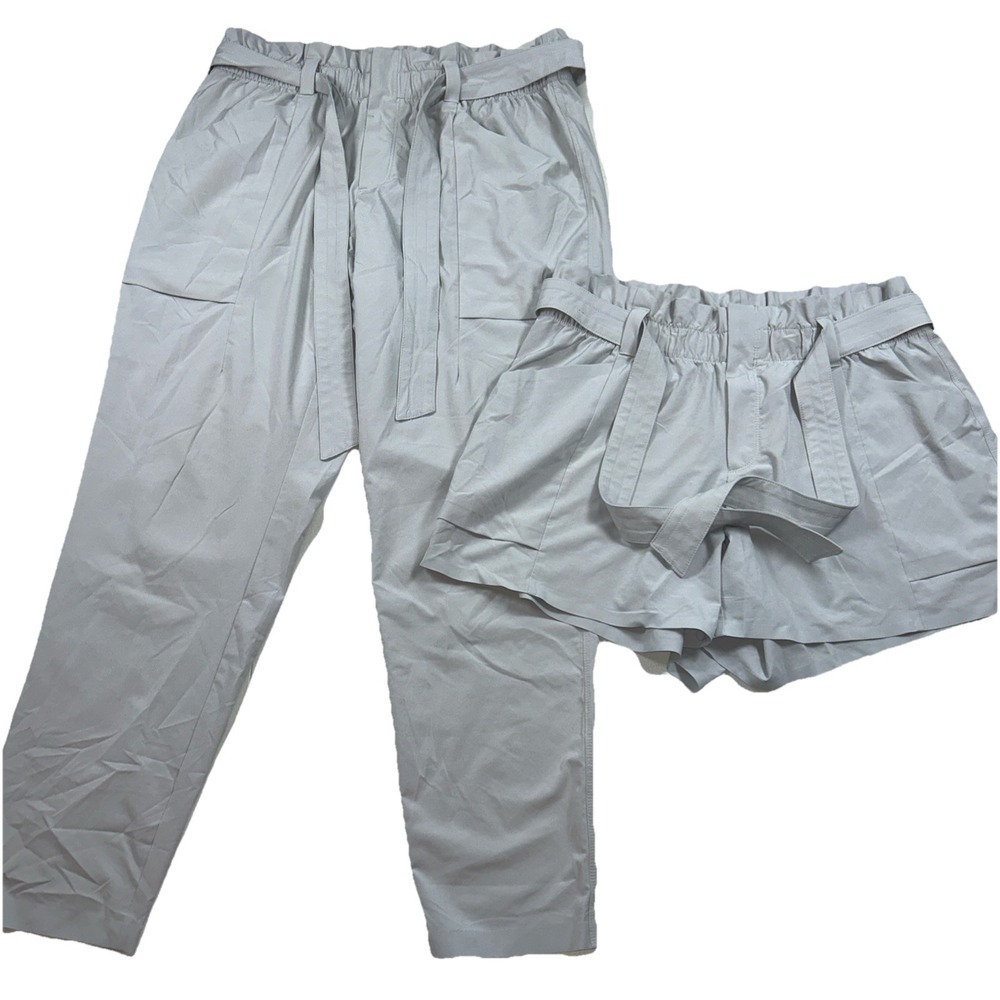 Athleta Skyline II Athleisure Pants & Shorts Paper‎ Bag Light Gray Size 10